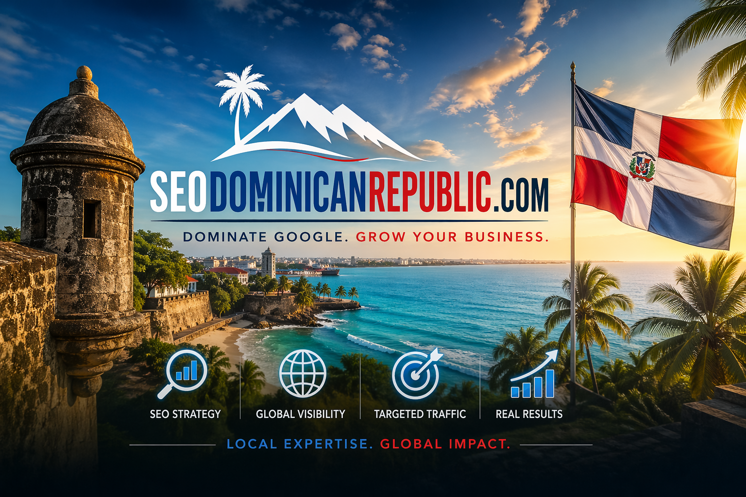 Dominican Republic SEO and Digital Marketing Strategy Infographic